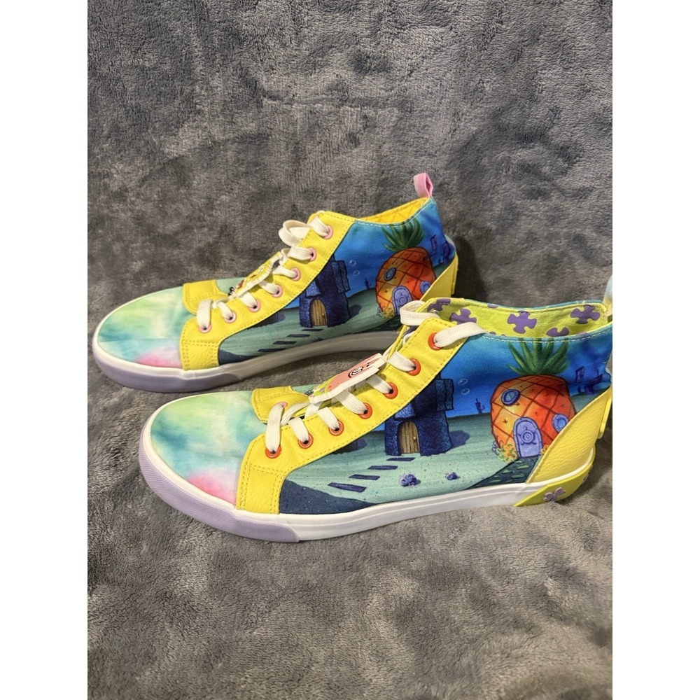 Viacom 2023 Spongebob Hightop Sneakers Men's Size 12 Colorful Graphic Print